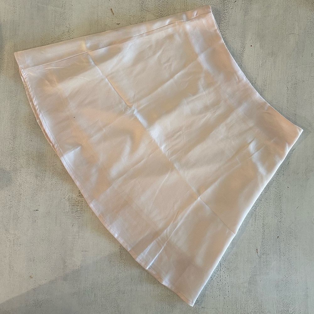 Peach satin skirt